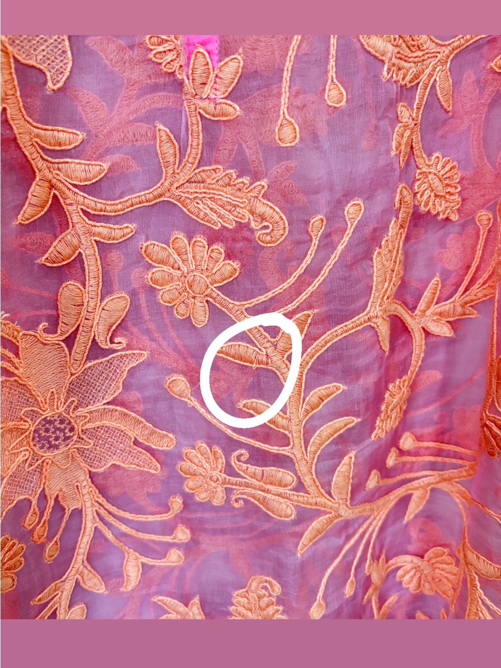 Yoana Baraschi Size 2 Pink Orange Silk Embroidered Sheer Mini Dress - Picture 8 of 8